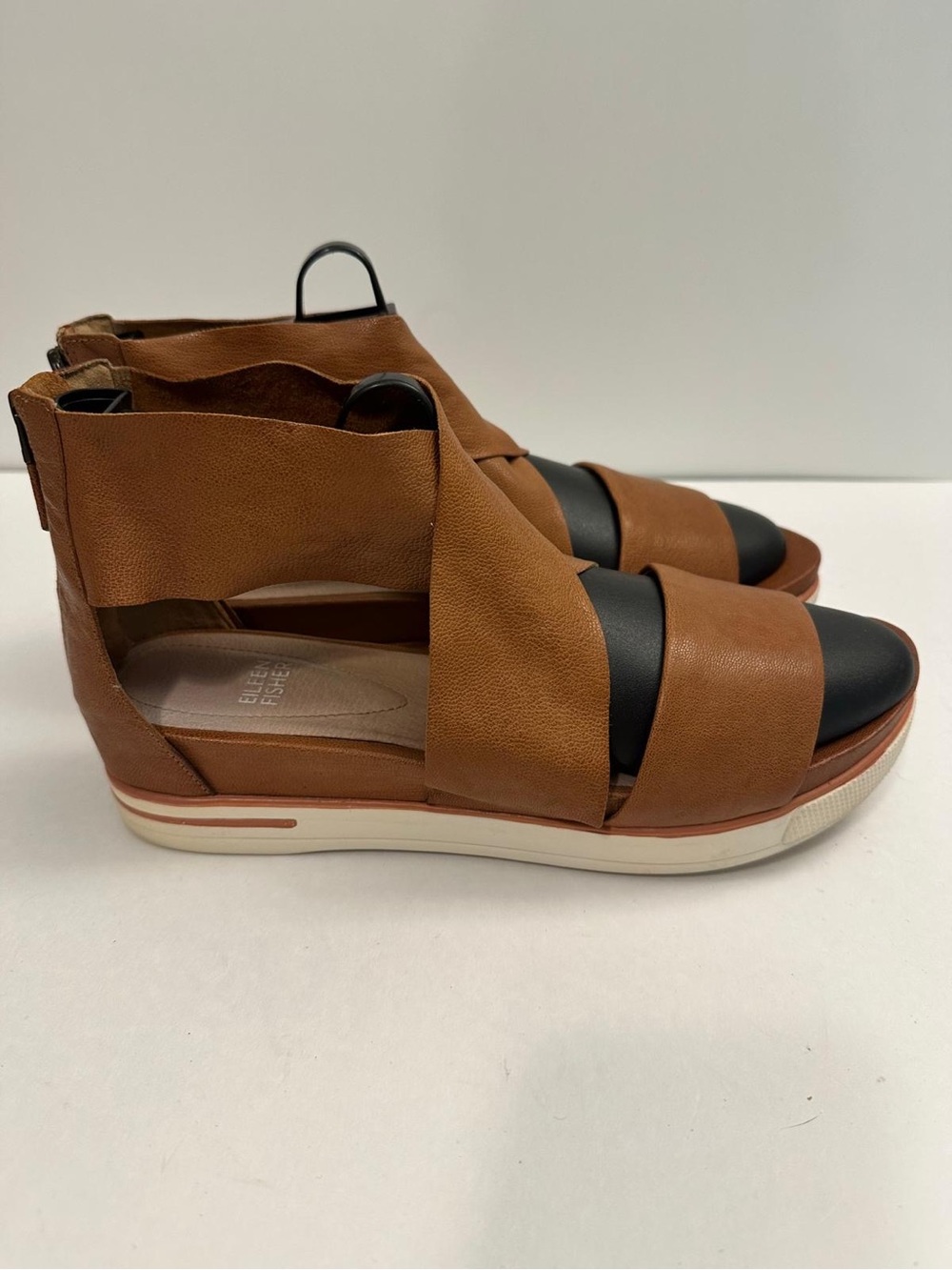 Eileen Fisher Sport Tumbled Leather Sneaker Sandal Size 10
